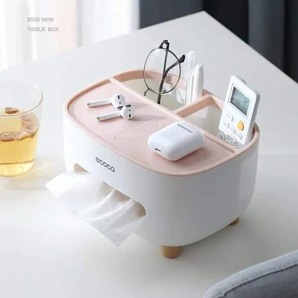Multifunctional Tissue Box (With Remote Mobile Glasses And Pen Holder)