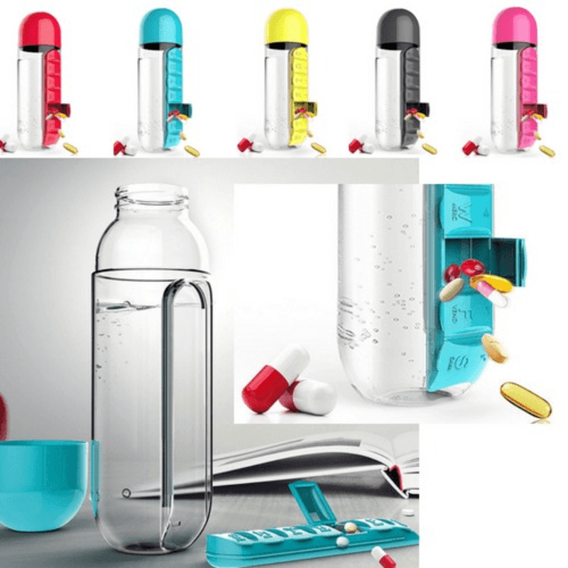 Pill Organizer Water Bottle