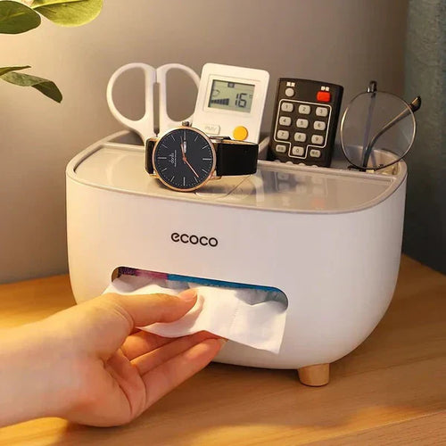 Multifunctional Tissue Box (With Remote Mobile Glasses And Pen Holder)
