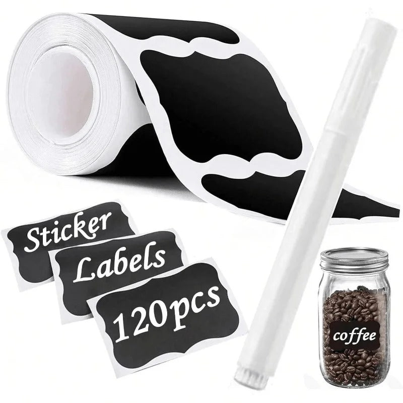 Chalkboard Labels Stickers Roll with Pen