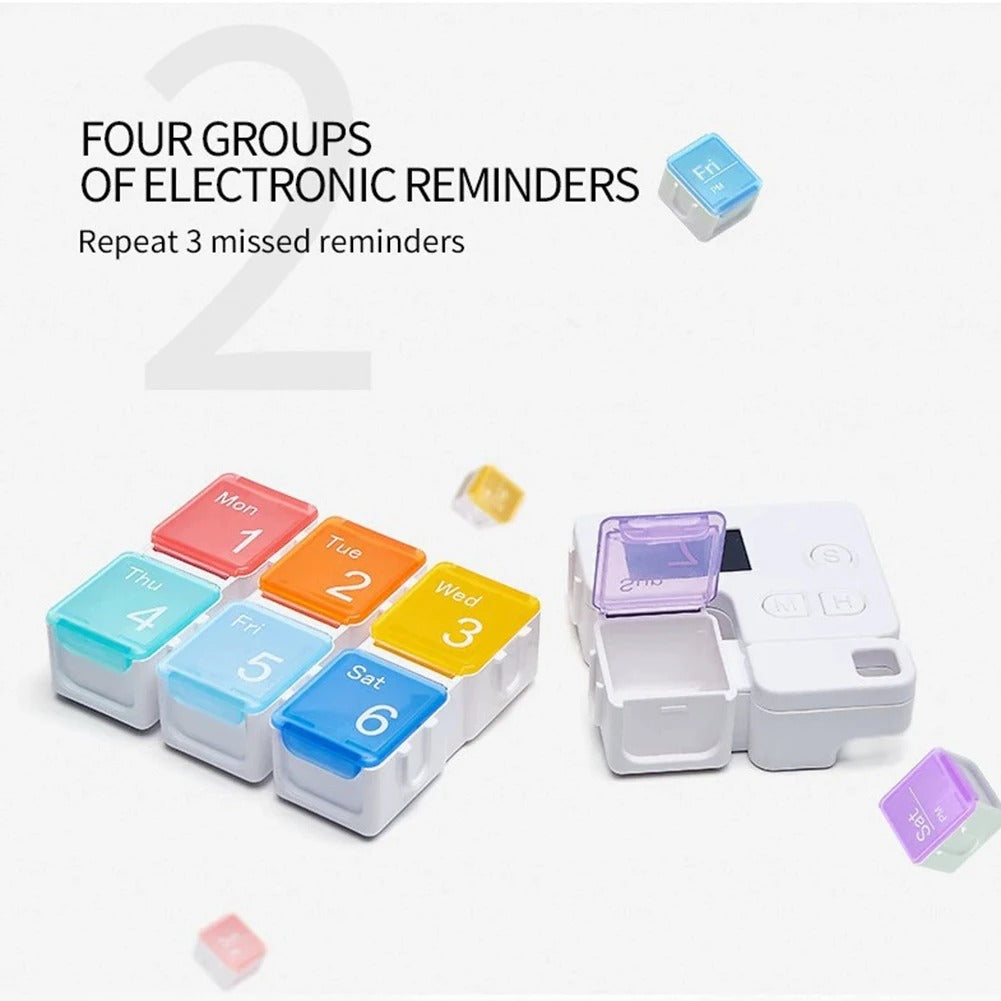 Smart Weekly Pill Organizer with Alarm Timer