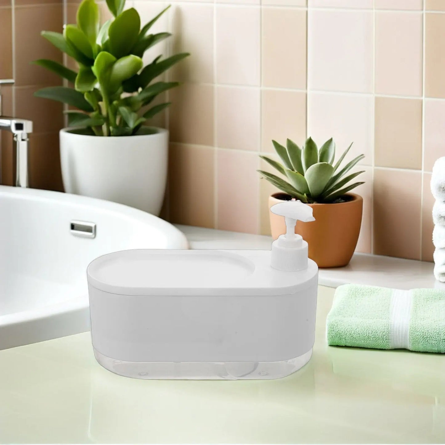 3-in-1 Kitchen Sink Soap Dispenser and Sponge Holder