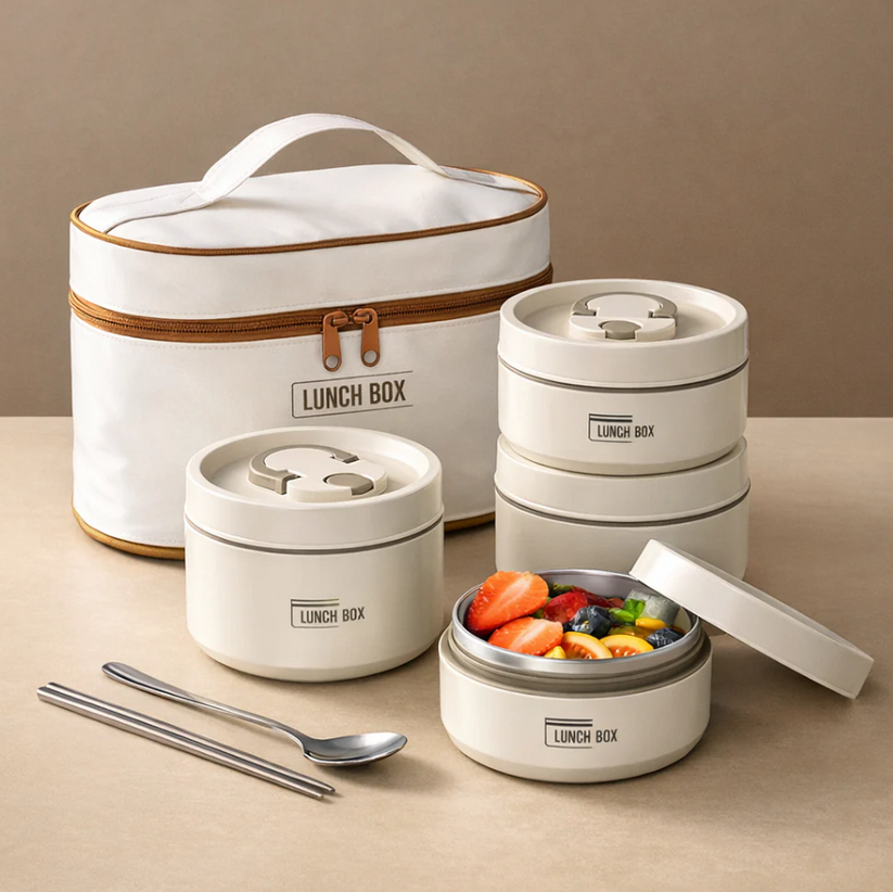 Steel Meal Box Set with Thermal Insulated Carry Bag