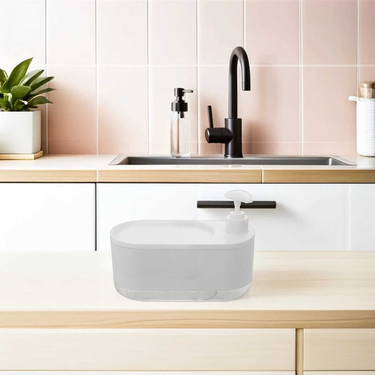 3-in-1 Kitchen Sink Soap Dispenser and  Sponge Holder
