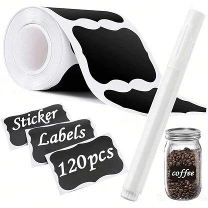 Chalkboard Labels Stickers Roll with Pen