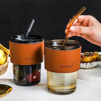 Leather coffee mug