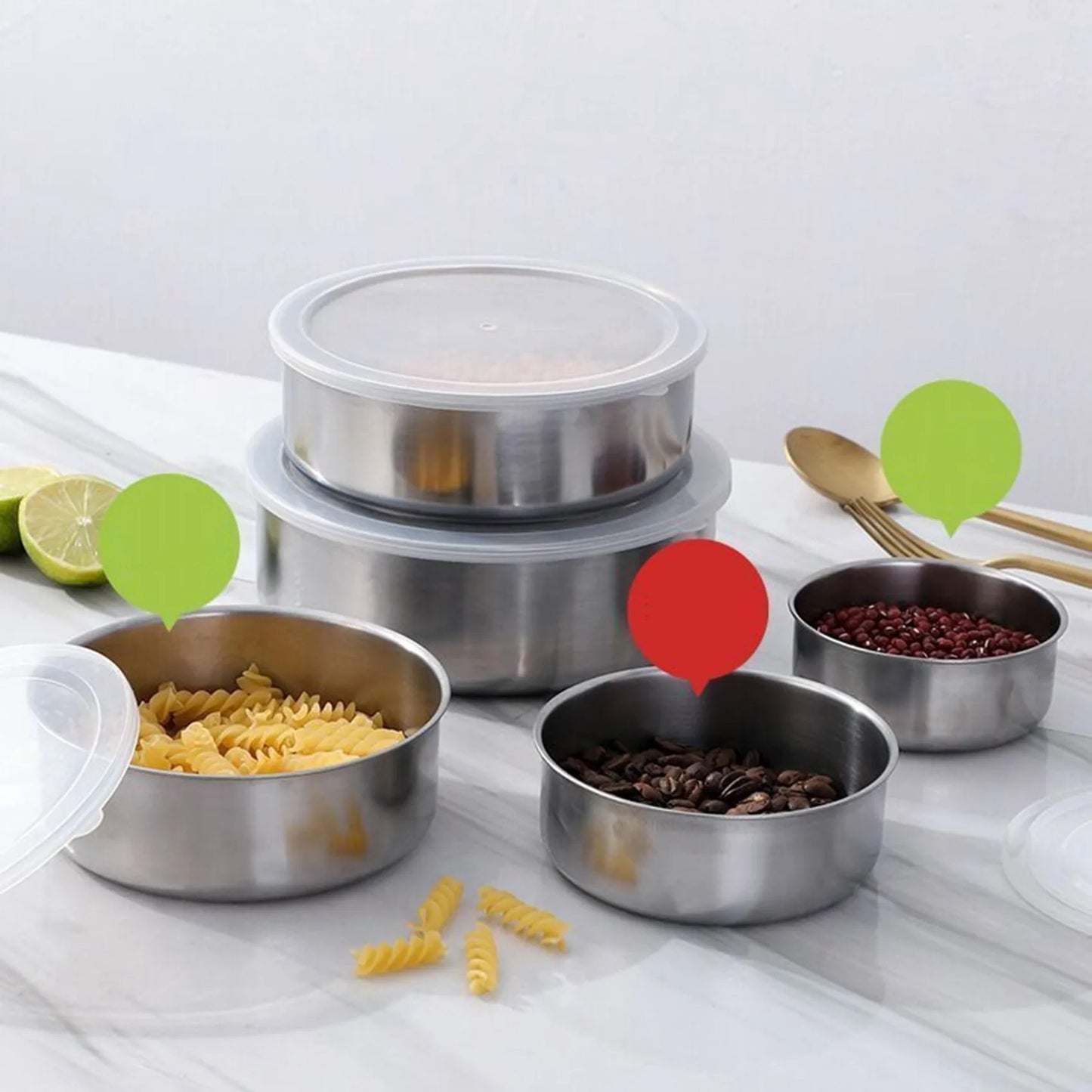 5pcs Stainless Steel Bowl Set