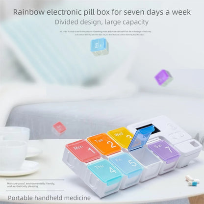 Smart Weekly Pill Organizer with Alarm Timer