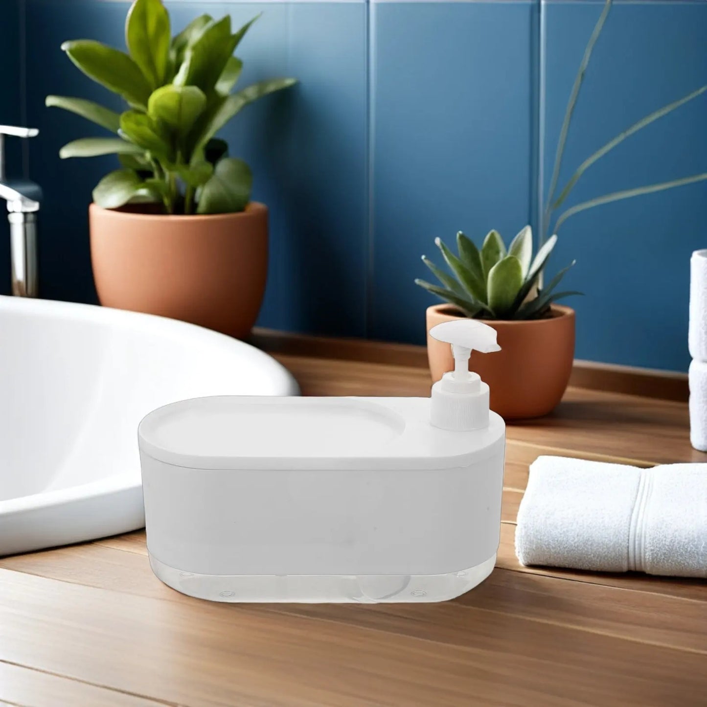 3-in-1 Kitchen Sink Soap Dispenser and  Sponge Holder