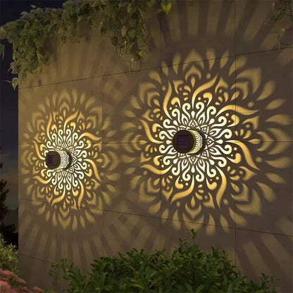 Multicolor Solar Metal Mandala Wall Light